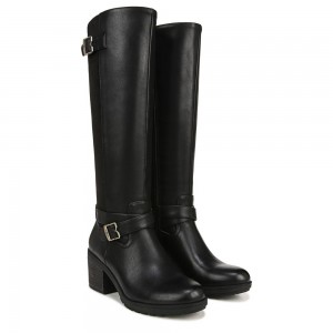 Dr. Scholl's Prairie Block Heel Hohe Knee-High Boots Damen Schwarz | 487906-XMA