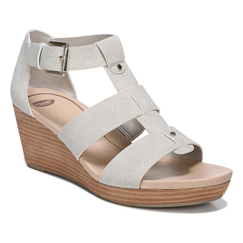 Dr. Scholl's Barton Keilsandalen Damen Grau Schlangenoptik | 628931-VIH