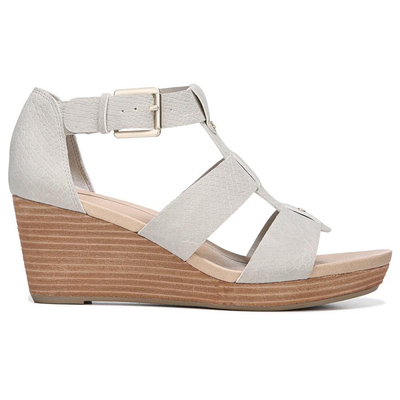 Dr. Scholl's Barton Keilsandalen Damen Grau Schlangenoptik | 628931-VIH