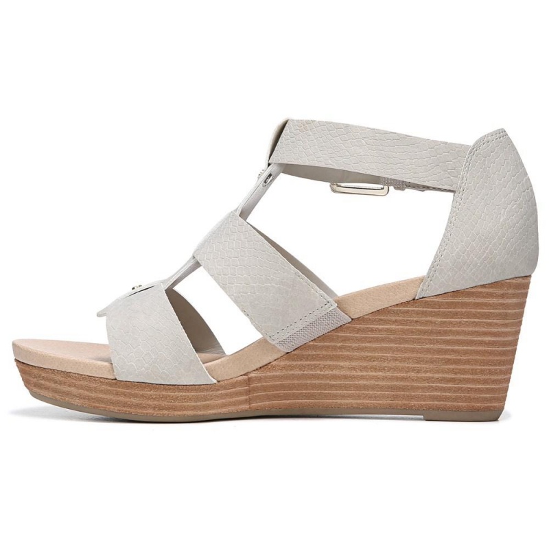 Dr. Scholl's Barton Keilsandalen Damen Grau Schlangenoptik | 628931-VIH