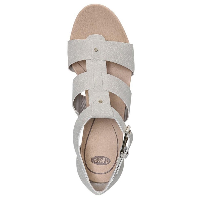 Dr. Scholl's Barton Keilsandalen Damen Grau Schlangenoptik | 628931-VIH