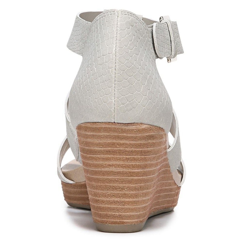 Dr. Scholl's Barton Keilsandalen Damen Grau Schlangenoptik | 628931-VIH