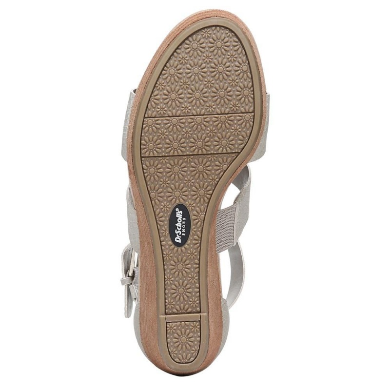 Dr. Scholl's Barton Keilsandalen Damen Grau Schlangenoptik | 628931-VIH