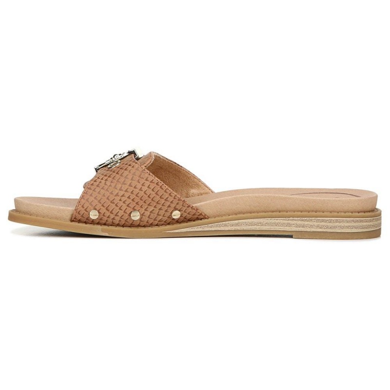 Dr. Scholl's Originalist Rutschen Sie Sandalen Damen Braun Schlangenoptik | 023519-RGF