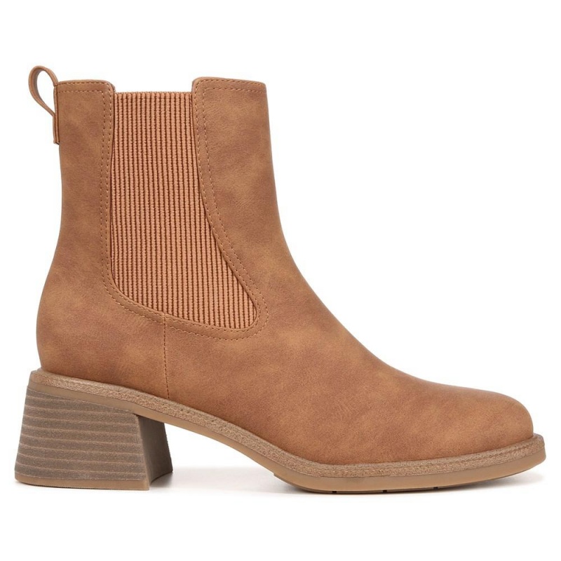 Dr. Scholl's Redux Block Heel Chelsea Westernstiefel Damen Braun | 157862-KIY