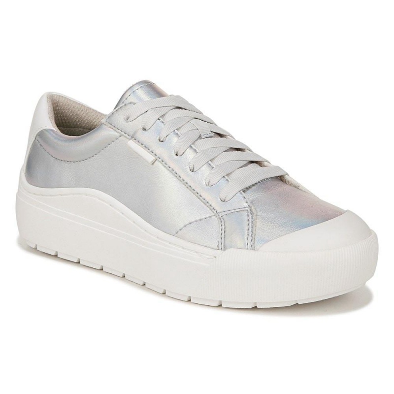Dr. Scholl's Time Off Spitze Up Plateau Sneaker Damen Silber | 403596-XCE